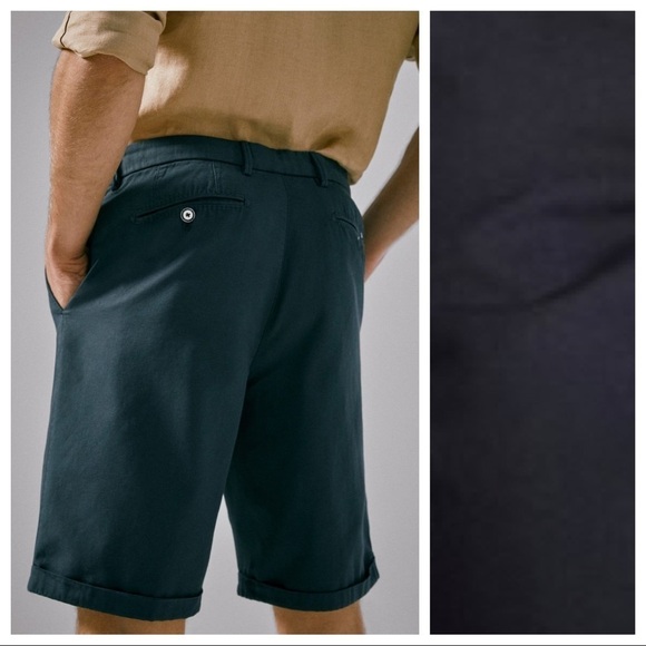 NWOT. Massimo Dutti Blue Bermuda Shorts. Size 40. - Picture 4 of 10